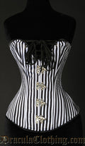 Striped Cleavage Clasp Corset