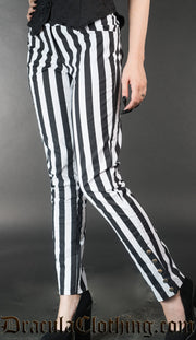 Striped Five Button Pants