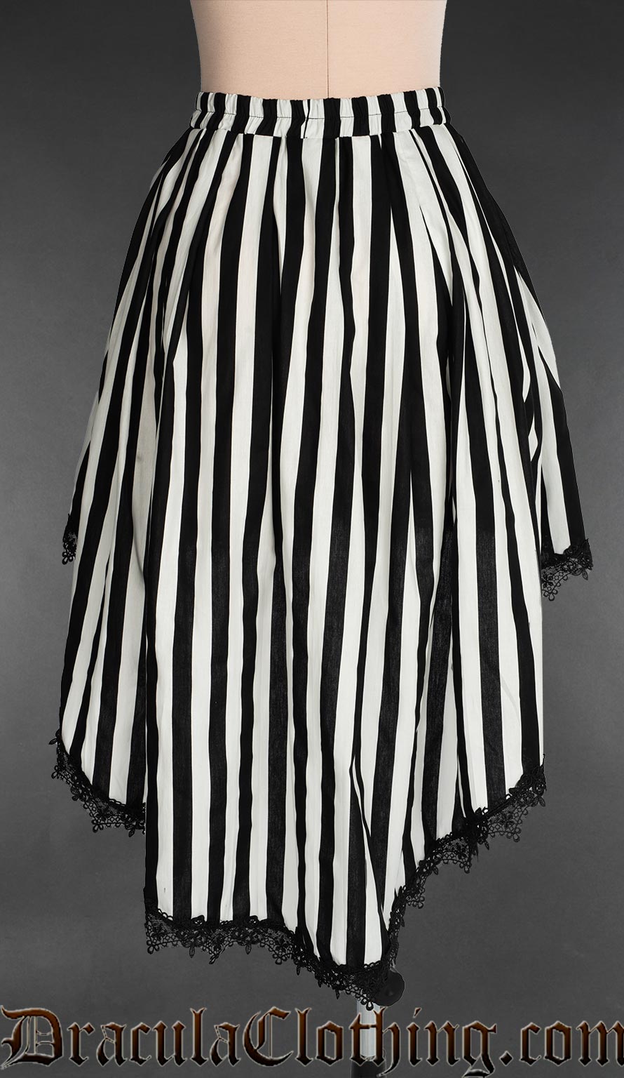 Striped High Low Skirt