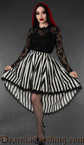 Striped High Low Skirt
