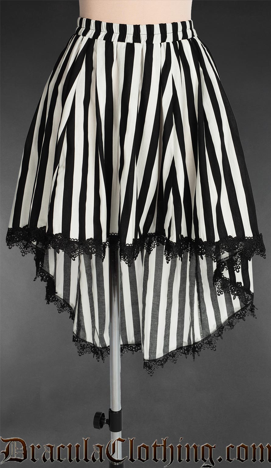 Striped High Low Skirt