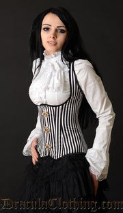 Striped Shoulder Clasp Corset