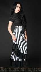 STRIPED TWO LAYER BUSTLE SKIRT