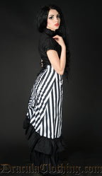 STRIPED TWO LAYER BUSTLE SKIRT
