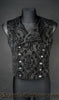 Thick Black Brocade Double Buttoned Vest