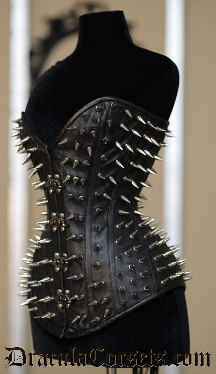 Leather Ultimate Spike Clasp Corset
