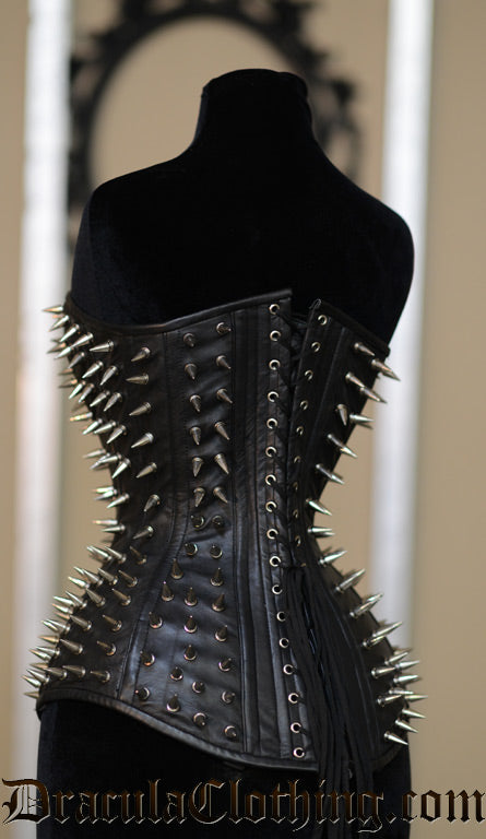 Leather Ultimate Spike Clasp Corset
