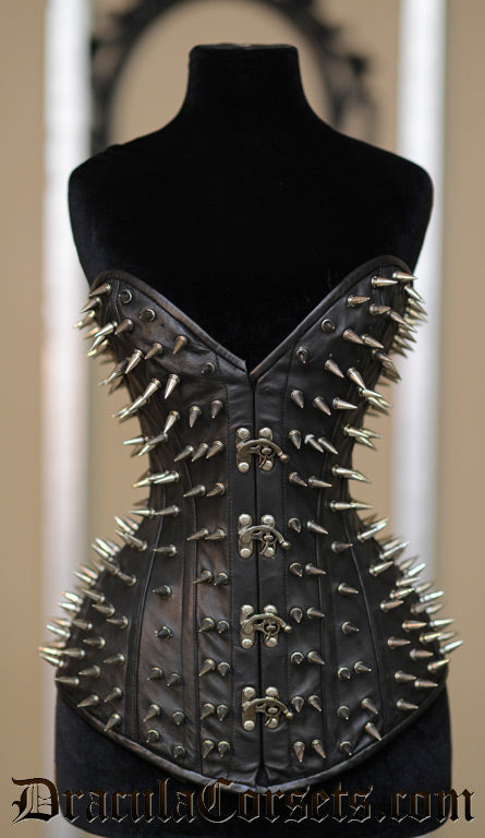 Leather Ultimate Spike Clasp Corset