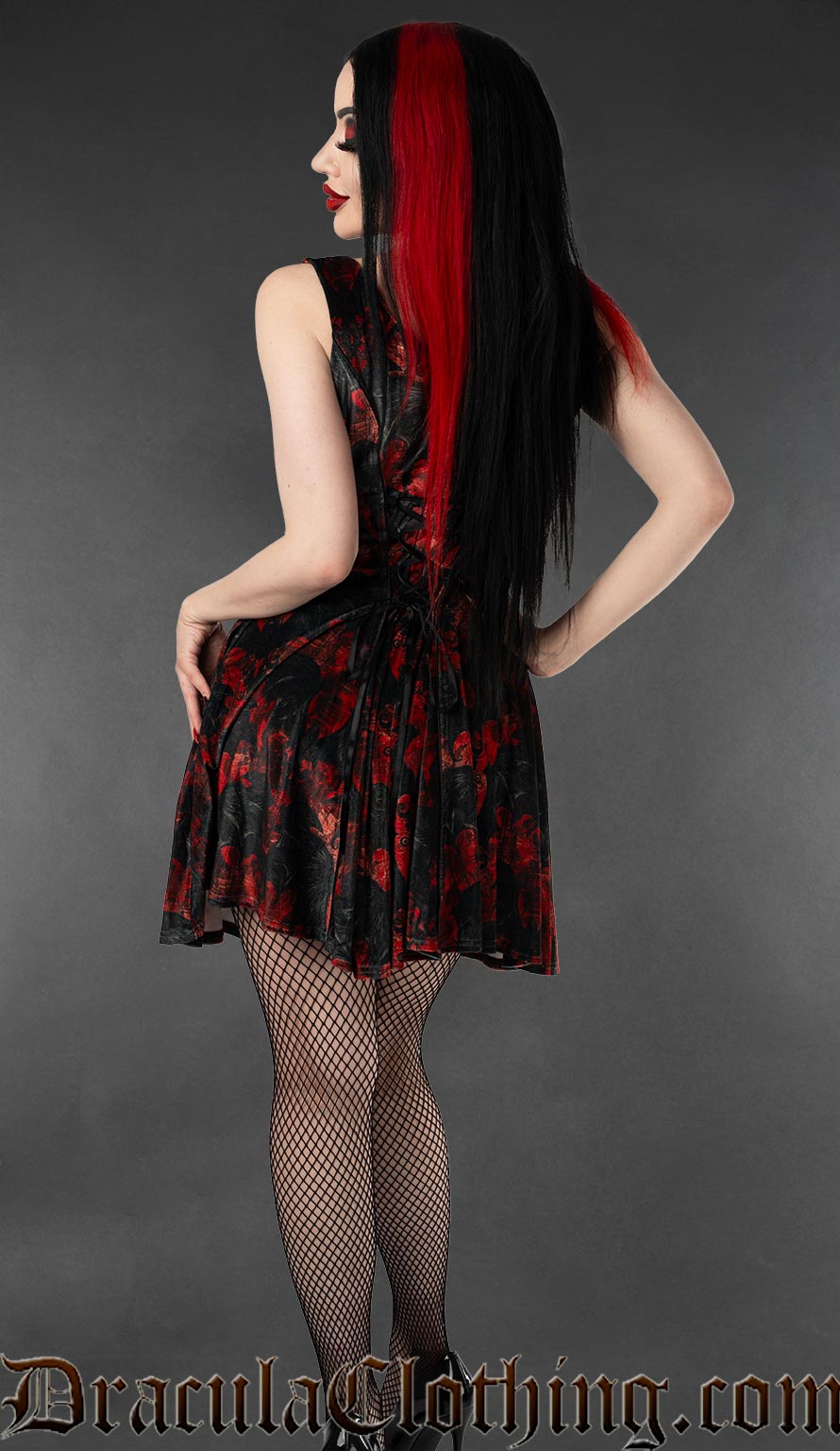 Vampire Bats Velvet Pocket Dress