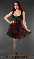 Vampire Bats Velvet Pocket Dress