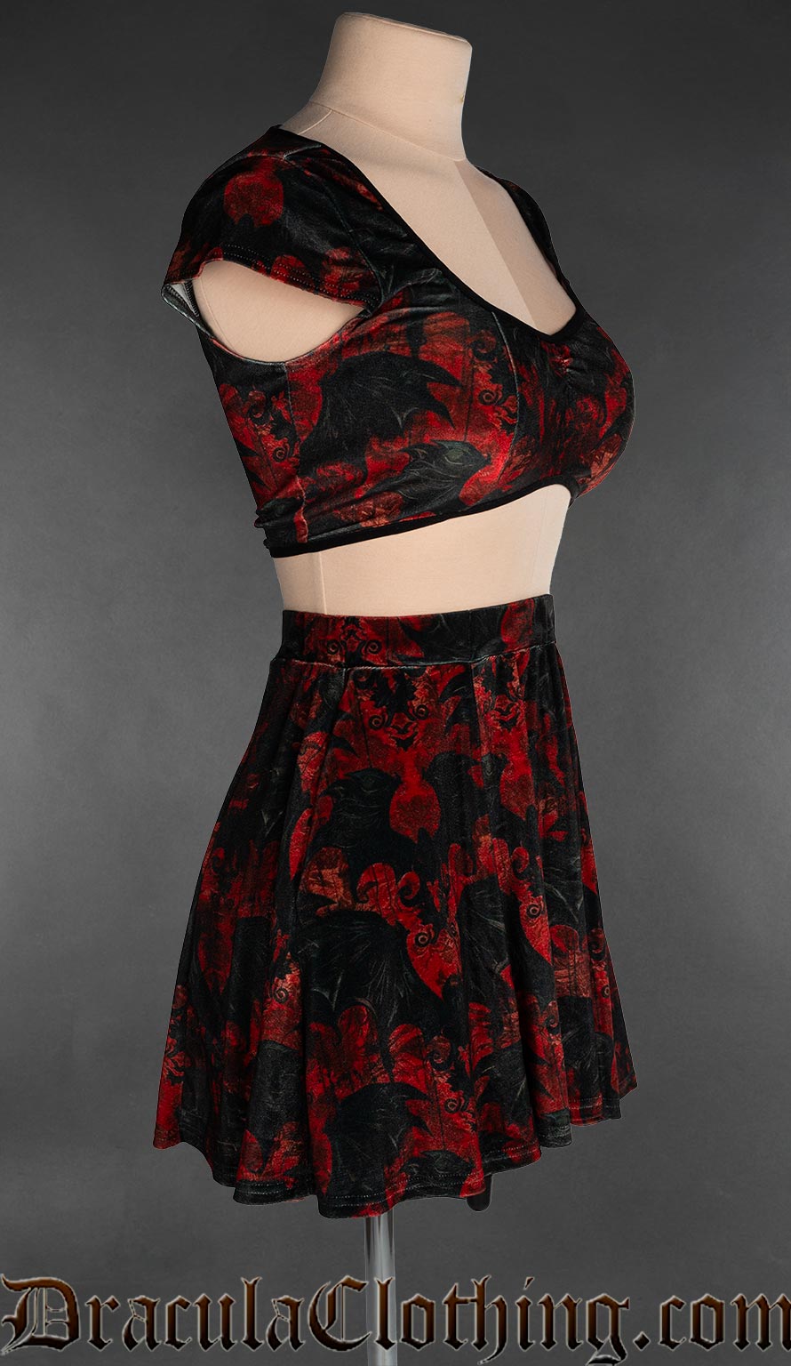 Vampire Bats Velvet Crop Top