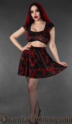 Vampire Bats Velvet Short Skirt