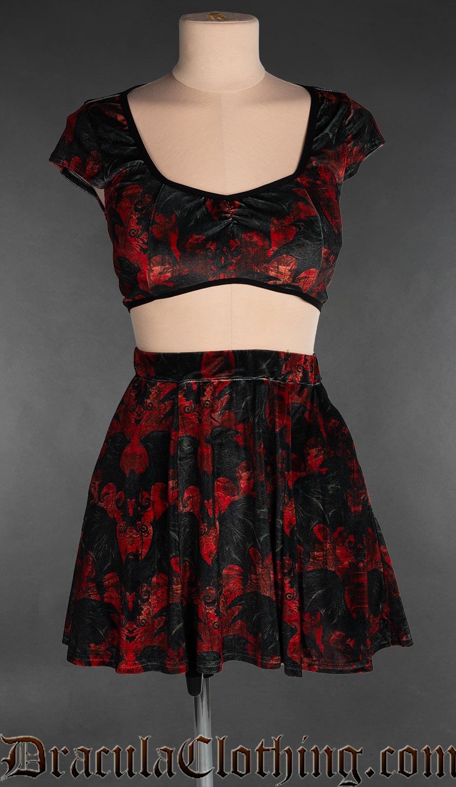 Vampire Bats Velvet Crop Top