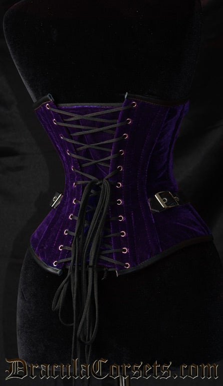 Purple Velvet Buckle Corset