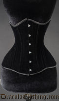 Women's black velvet extreme waist corset