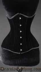 Women's black velvet extreme waist corset