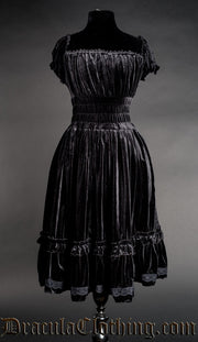 Black Velvet Gothabilly Dress