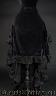 Black Velvet Layer Bustle Skirt