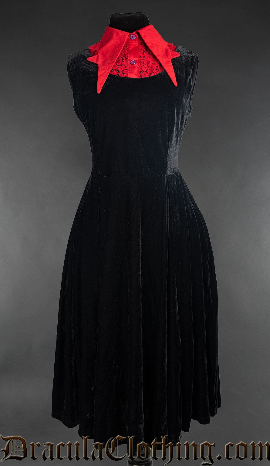 Velvet Princess Collar Dress