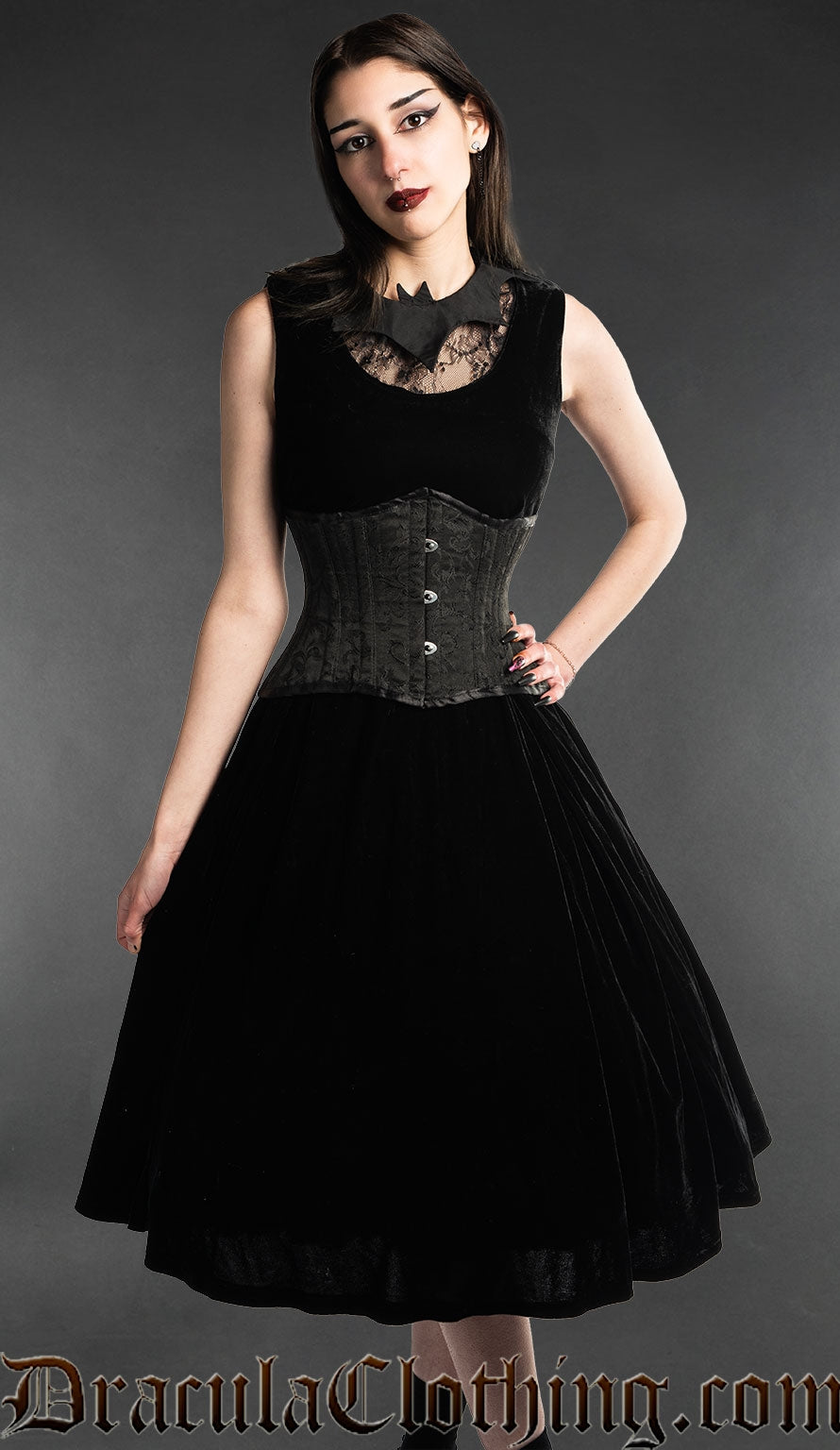 Velvet Princess Collar Dress