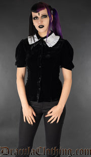 Velvet Regency Short Sleeved Blouse