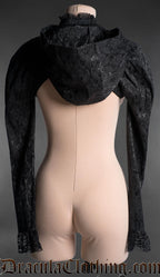 Black Brocade Hooded Bolero