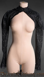 Black Brocade Hooded Bolero