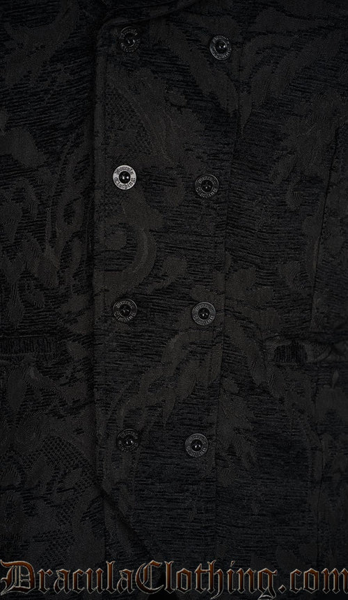 Black Chenille Brocade Victorian Vest