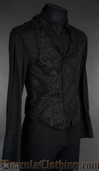 Black Chenille Brocade Victorian Vest
