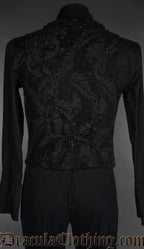 Black Chenille Brocade Victorian Vest