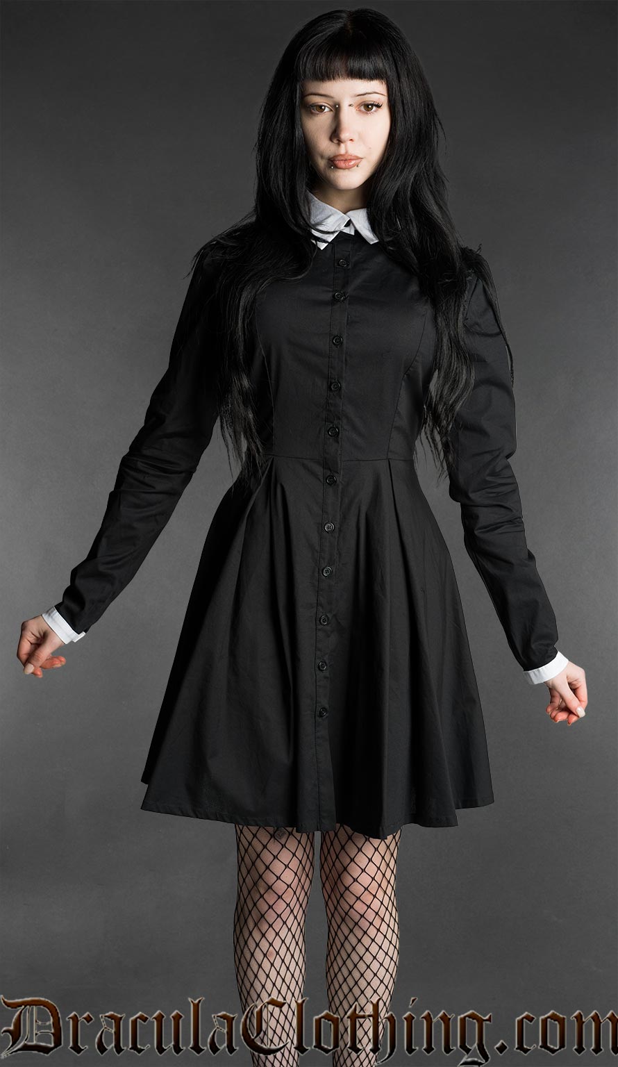 Victorian Ruffle Collar Shirtdress