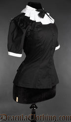 Victorian Ruffle Collar Short Sleeved Blouse