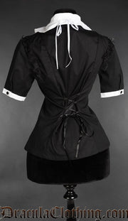 Victorian Ruffle Collar Short Sleeved Blouse