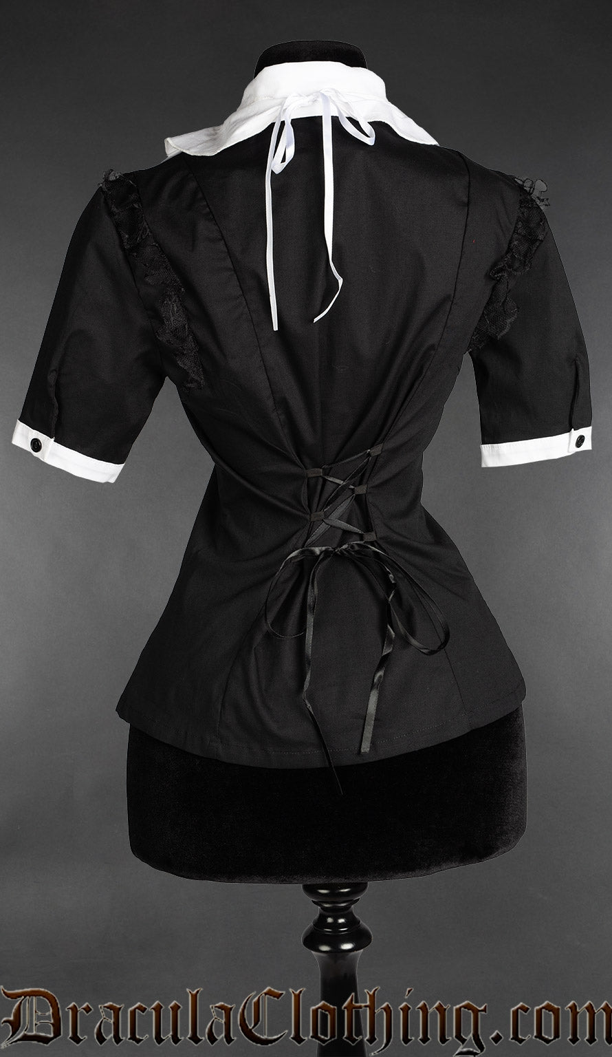 Victorian Ruffle Collar Short Sleeved Blouse