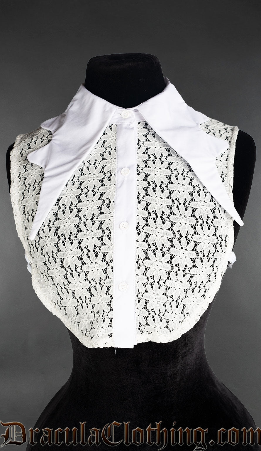 White Bat Lapel Collar