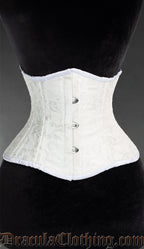 White Brocade Double Boned Waist Cincher
