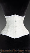 White Brocade Double Boned Waist Cincher