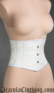 White Brocade Laceless Corset