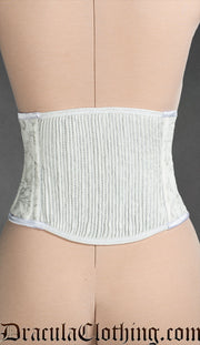 White Brocade Laceless Corset