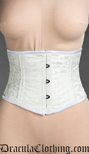 White Brocade Laceless Corset