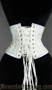 White Brocade Waist Cincher