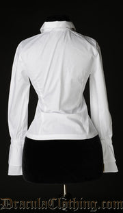 WHITE COTTON ELEGANT CRAVAT BLOUSE