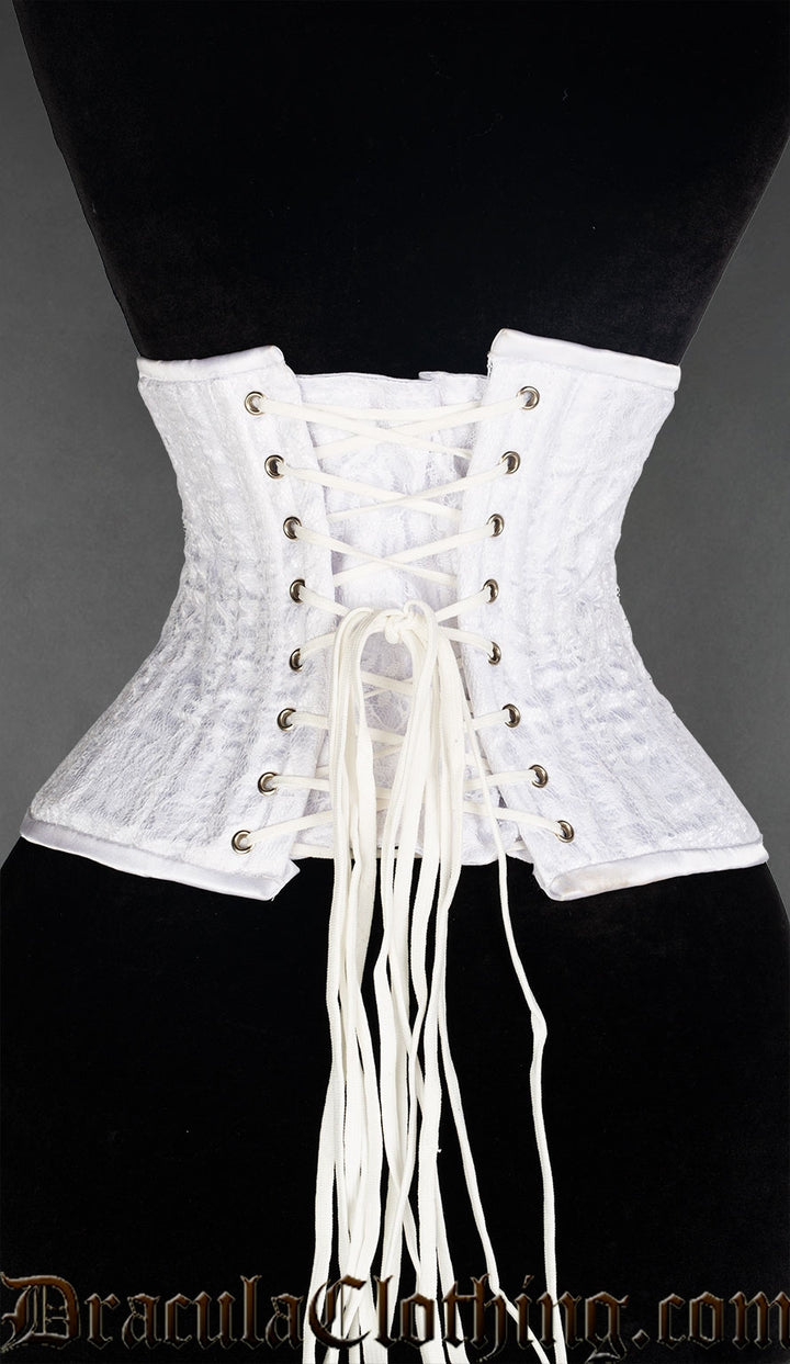 White Lace Double Boned Waist Cincher