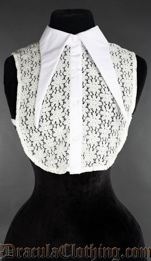 White Long Lapel Collar XXL