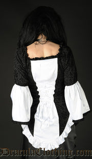 White Satin Brocade Blouse