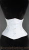 White Satin Double Boned Waist Cincher