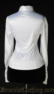 White Satin Elegant Cravat Blouse