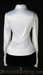 White Satin Elegant Cravat Blouse