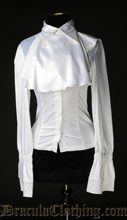 White Satin Elegant Cravat Blouse