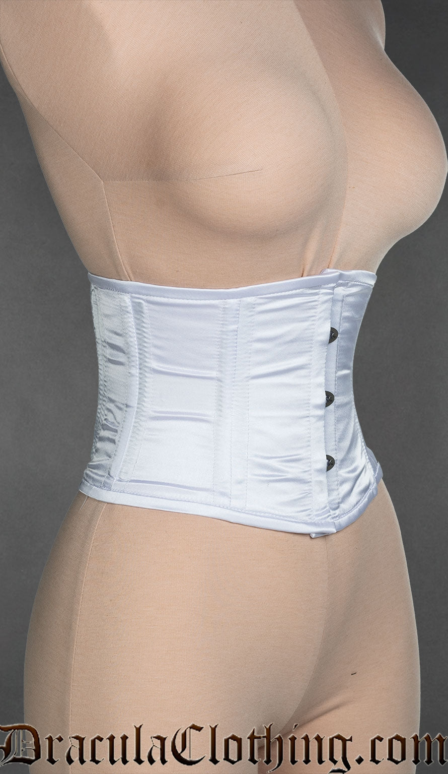 White Satin Laceless Corset